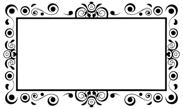 Plik wektorowy ramy prostokątne z dekoracyjnym narożnikiem linie krawędzi projektu czarne na białym tle