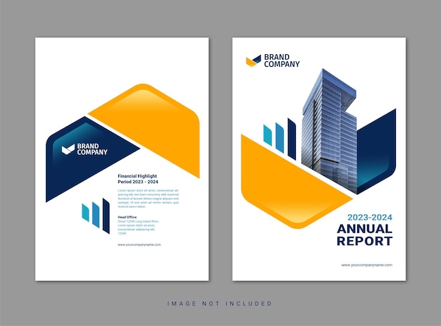 Plik wektorowy raport roczny projekt okładki żółty i niebieski kolor biznes korporacyjny profesjonalny czysty szablon