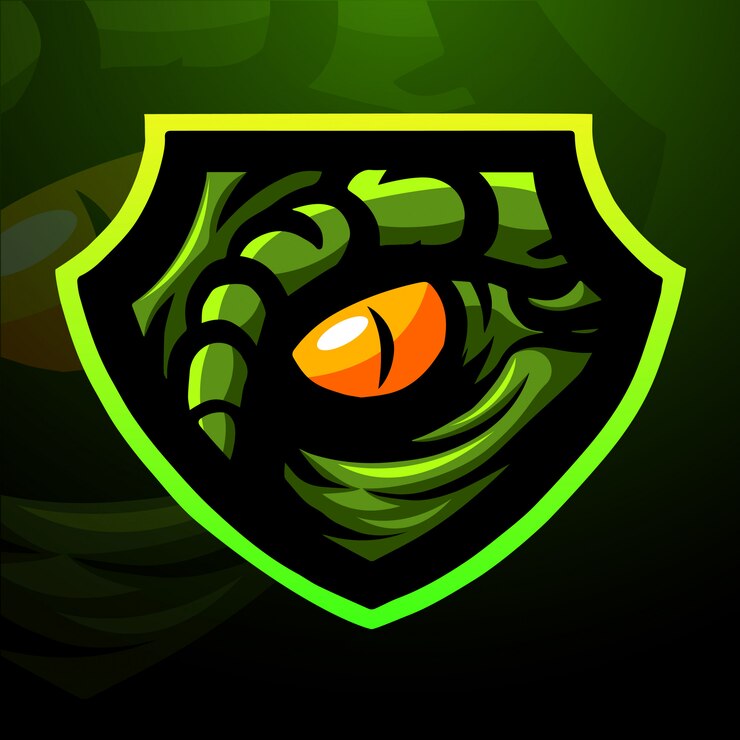 Raptor oka maskotki esport ilustracja