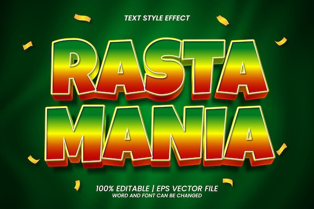 Rasta Mania Edytowalny Efekt Tekstowy Styl 3d