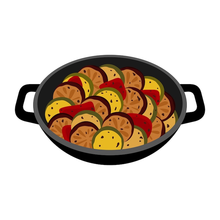 Wektor ratatouille ilustracja wektora dania kuchni francuskiej francuskie jedzenie warzywne