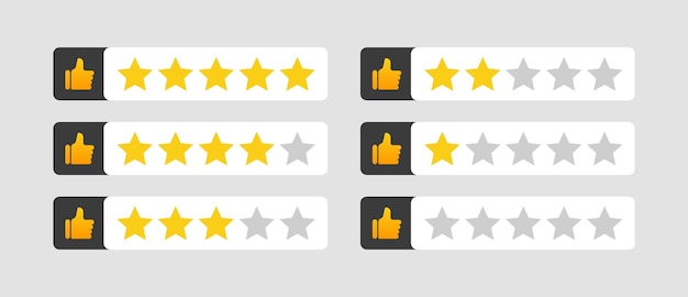 Rating i Feedback Ikony gwiazdki