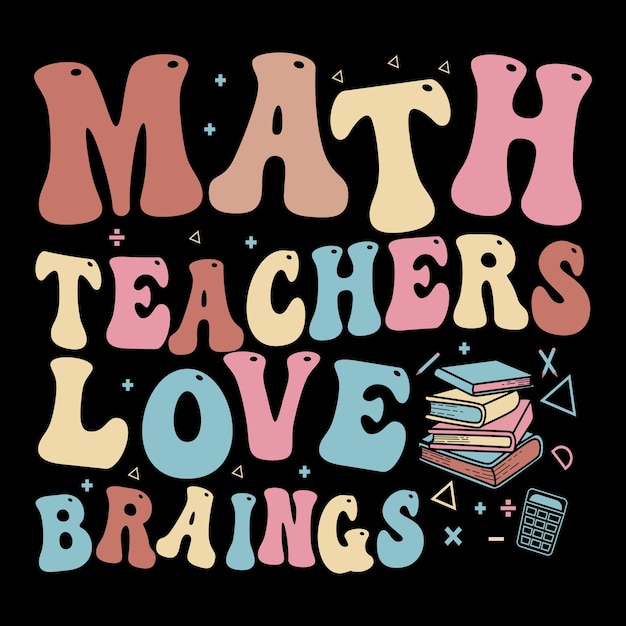 Plik wektorowy ratro typografia projekt koszulki dla nauczyciela matematyki