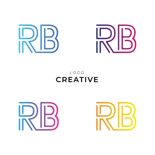 RB Creative Latter Logo Design Custom Branding Logo Creative Logo Design Ilustracja wektorowa