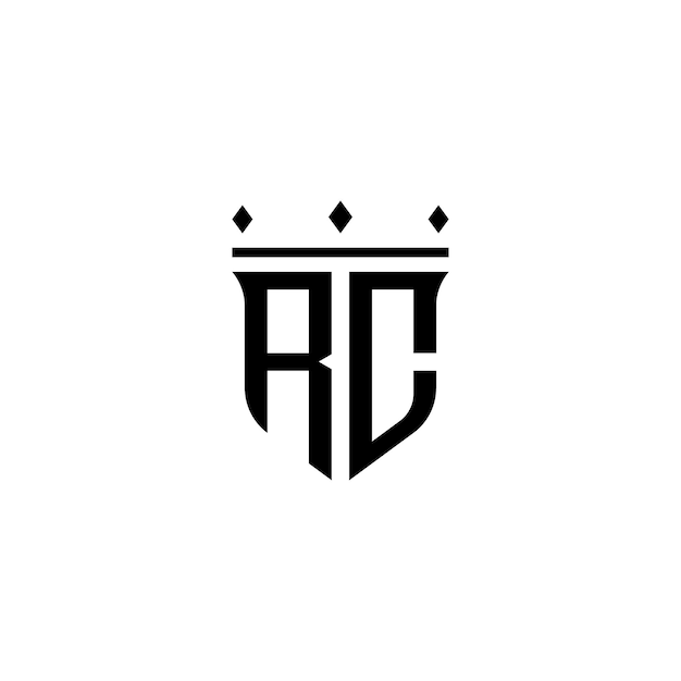 Plik wektorowy rc monogram logo projekt list tekst nazwa symbol monochromatyczne logotyp alfabet znak proste logo