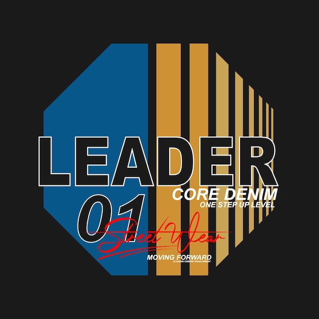 rdzeń lidera denim tekst logo wektor wzór