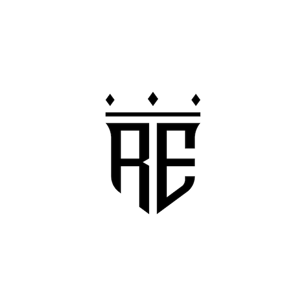 RE monogram logo projekt list tekst nazwa symbol monochromatyczne logotyp alfabet znak proste logo