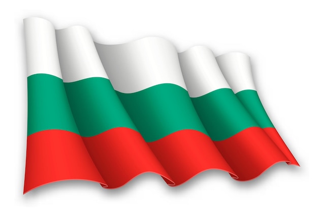 Plik wektorowy realistic waving flag of bulgaria