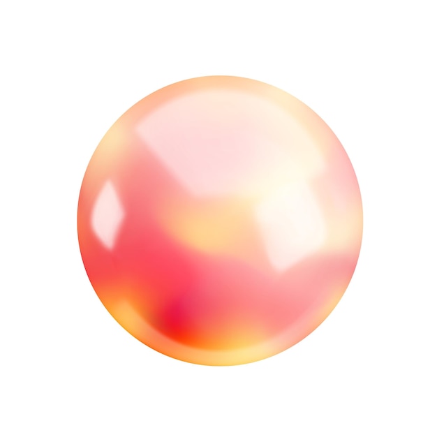 Plik wektorowy realistyczna 3d holograficzna czerwona i pomarańczowa sfera abstrakt wektor błyszcząca ognista kulka gradientowa