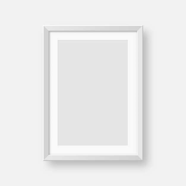 Realistyczna, biała ramka do zdjęć, nowoczesny makiety plakatów do fotografii artystycznej lub reklamy
