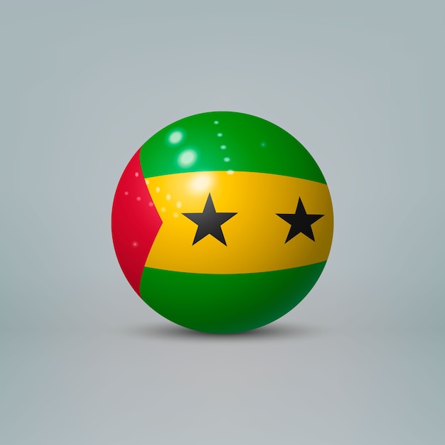 Plik wektorowy realistyczna błyszcząca plastikowa piłka z flagą rwandy