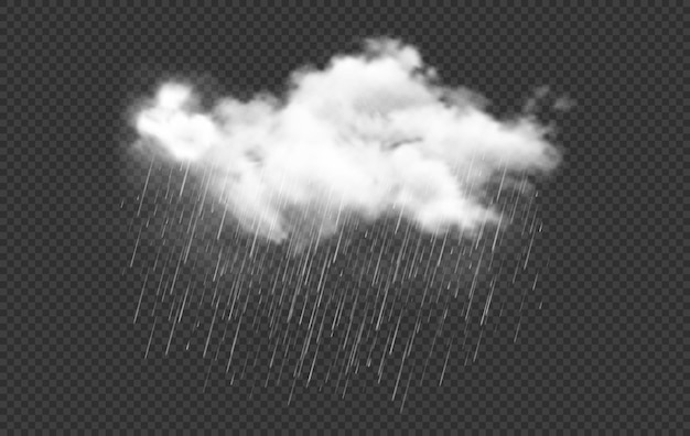 Plik wektorowy realistyczna chmura deszczowa z kroplami 3d raincloud