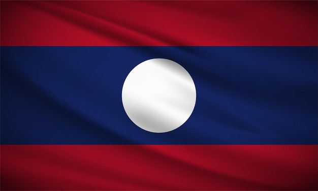 Realistyczna falista flaga Laosu wektor tła Laos falisty wektor flagi