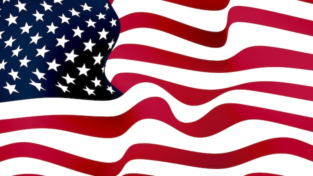 Realistyczna Flaga Amerykańska Z Siatką