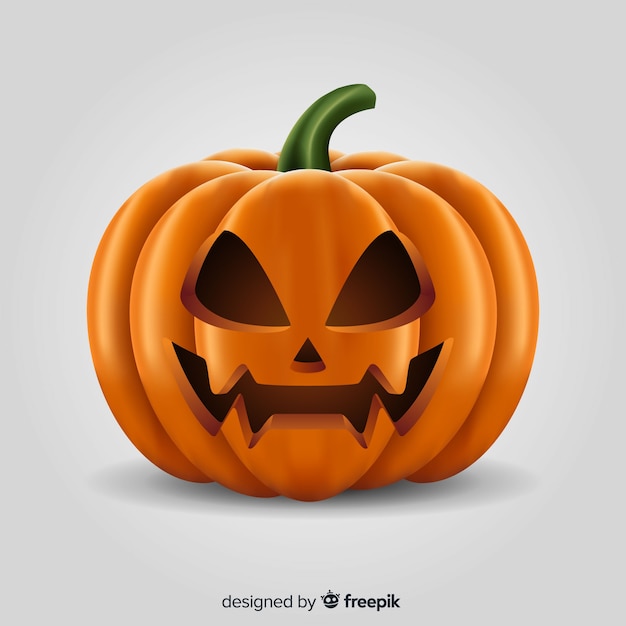 Realistyczna halloweenowa zła dynia