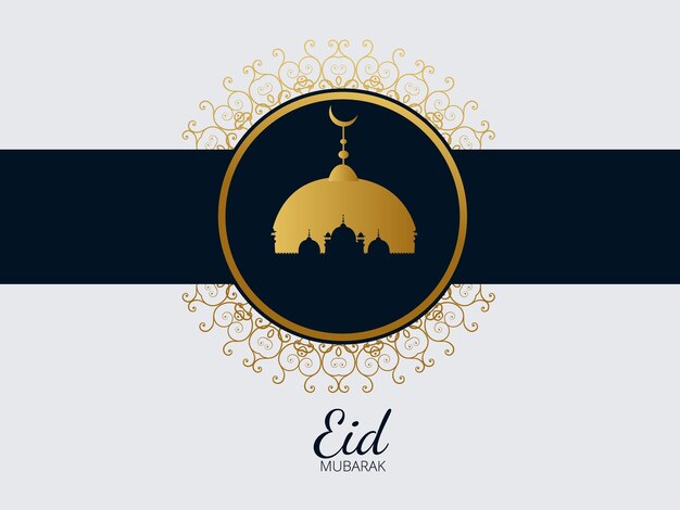 Realistyczna ilustracja eid alfitr Islamski wzór ze wspaniałym meczetem