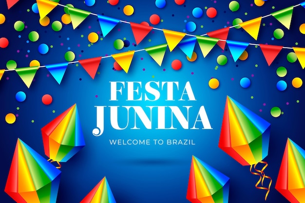 Realistyczna ilustracja festa junina