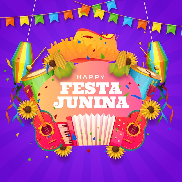 Realistyczna ilustracja festas juninas