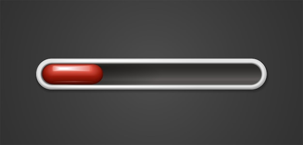 Plik wektorowy realistyczna ilustracja ikony wektorowej czerwony pasek postępu niska energia aktualizacje oprogramowania i ładowanie