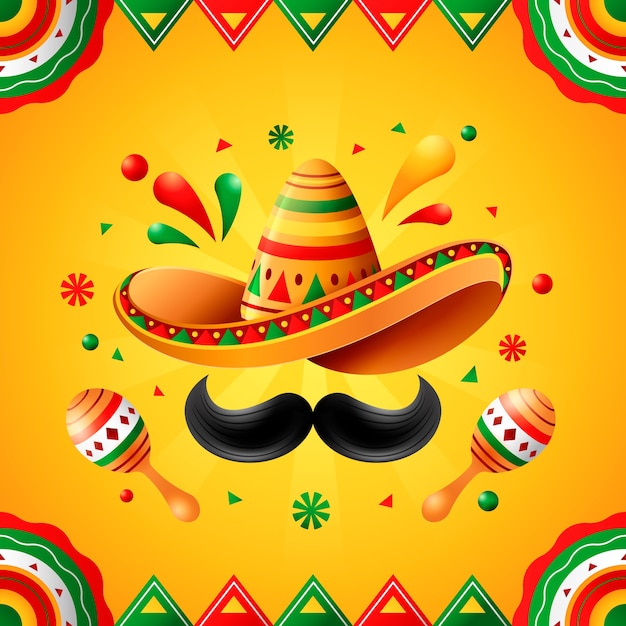 Plik wektorowy realistyczna ilustracja meksykańskiego kapelusza