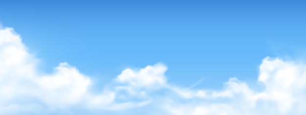 Realistyczna ilustracja nieba z chmurami