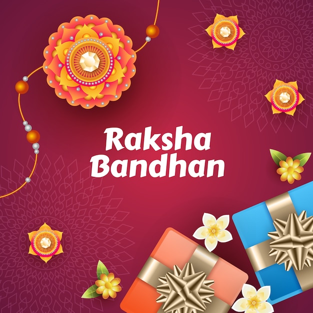 Realistyczna ilustracja obchodów festiwalu raksha bandhan