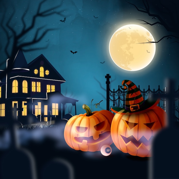 Plik wektorowy realistyczna ilustracja obchodów sezonu halloween