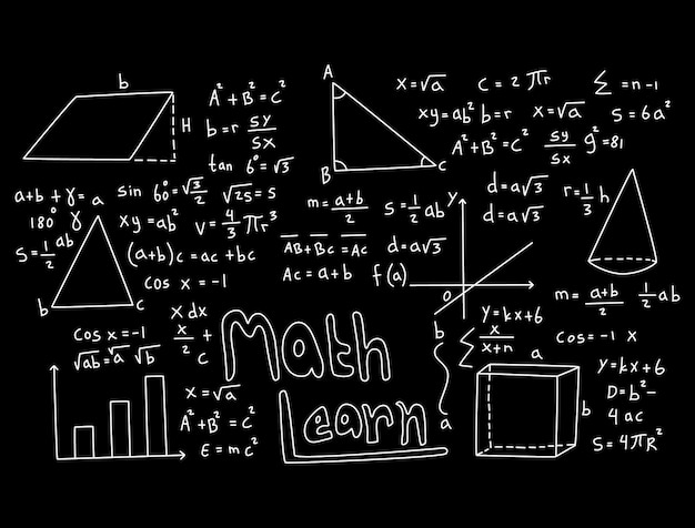 Plik wektorowy realistyczna ilustracja tła tablicy matematycznej