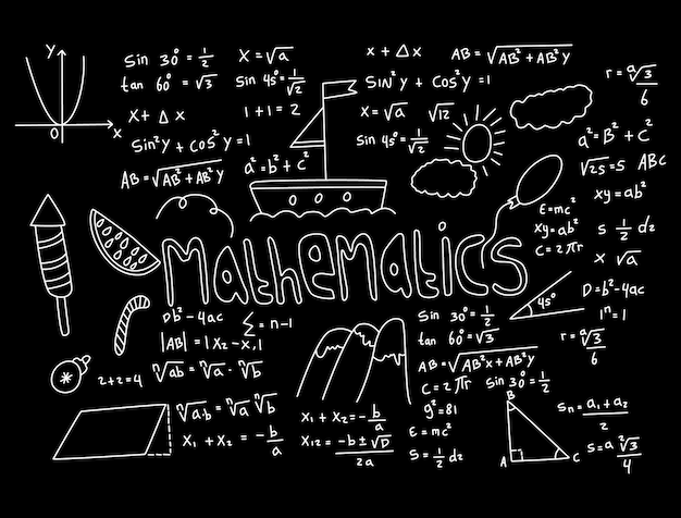 Plik wektorowy realistyczna ilustracja tła tablicy matematycznej