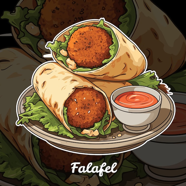 Plik wektorowy realistyczna ilustracja wektorowa falafel