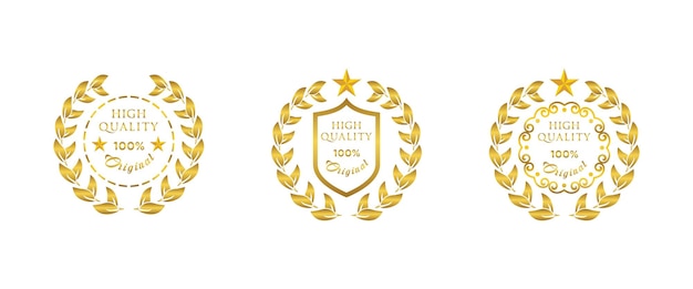 Realistyczna Ilustracja Zestawu Emblematów Nagród