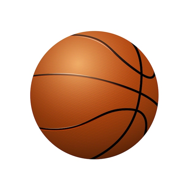 Plik wektorowy realistyczna klasyczna pomarańczowa koszykówka na pustym tle sporty drużynowe izolowany wektor