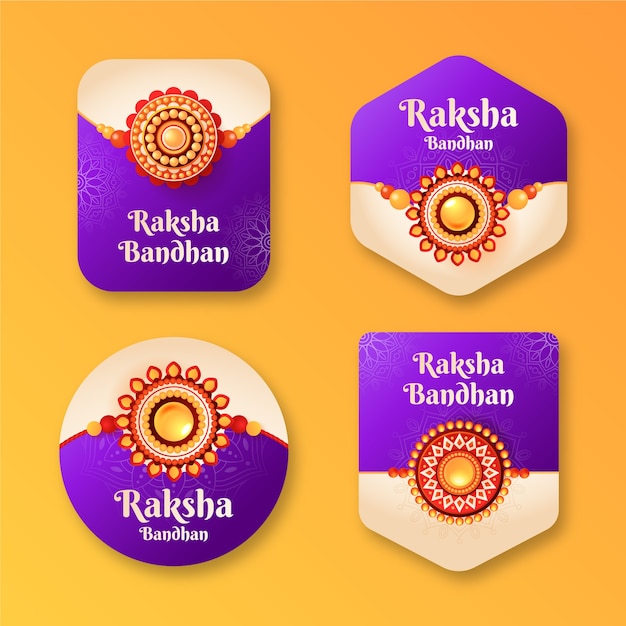 Realistyczna kolekcja etykiet raksha bandhan