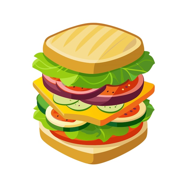 Realistyczna koncepcja ilustracji wektorowej Sandwicha
