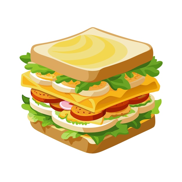 Realistyczna koncepcja ilustracji wektorowej Sandwicha