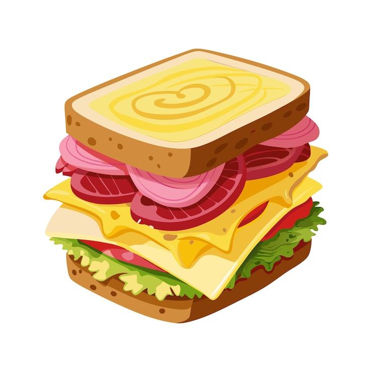 Wektor realistyczna koncepcja ilustracji wektorowej sandwicha