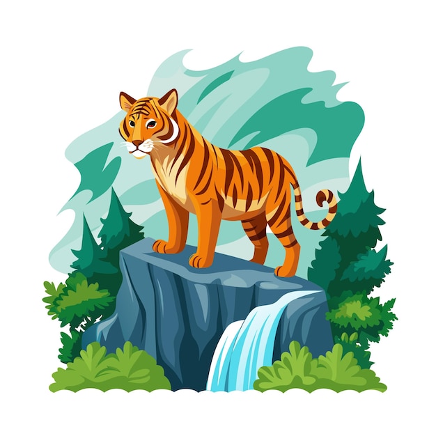 Realistyczna koncepcja ilustracji wektorowej tygrysa