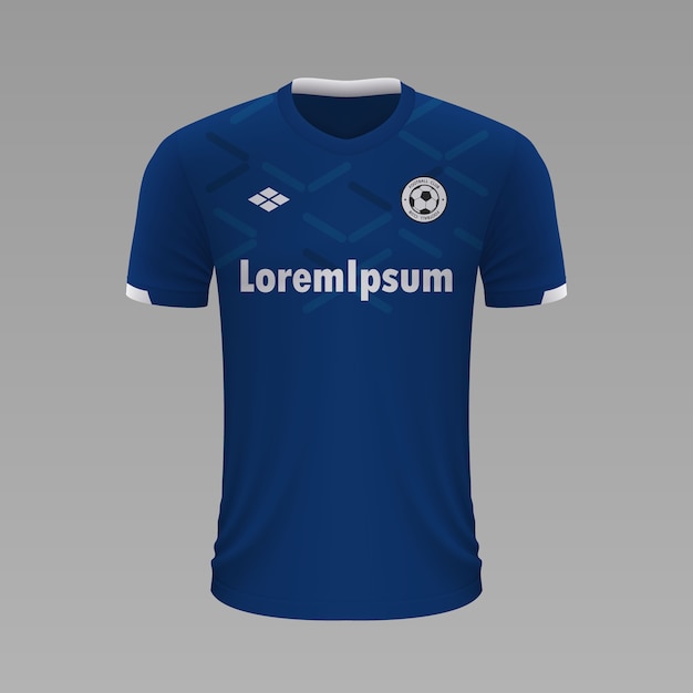 Realistyczna Koszulka Piłkarska Everton, Szablon Jersey Na Strój Piłkarski.