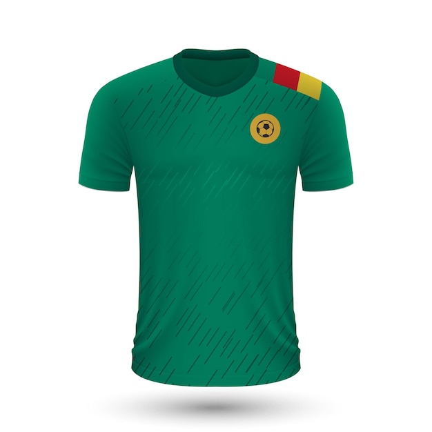 Realistyczna koszulka piłkarska Kamerunu