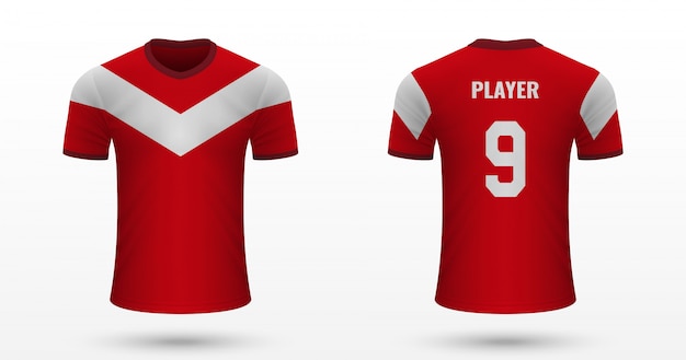 Plik wektorowy realistyczna koszulka piłkarska