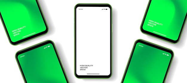 Realistyczna maketa smartfonu Wektor telefonu komórkowego z izolowanym na białym tle Przednia część urządzenia
