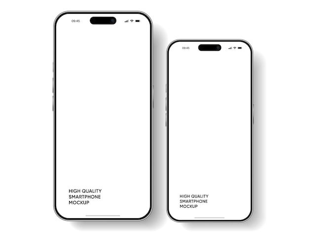 Realistyczna maketa smartfonu Wektor telefonu komórkowego z izolowanym na białym tle Przednia część urządzenia