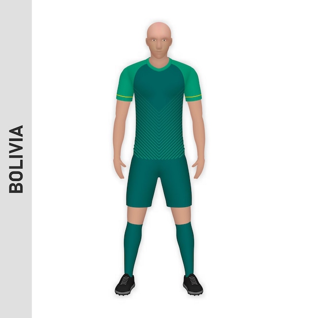 Realistyczna makieta 3D piłkarza Bolivia Football Team Kit