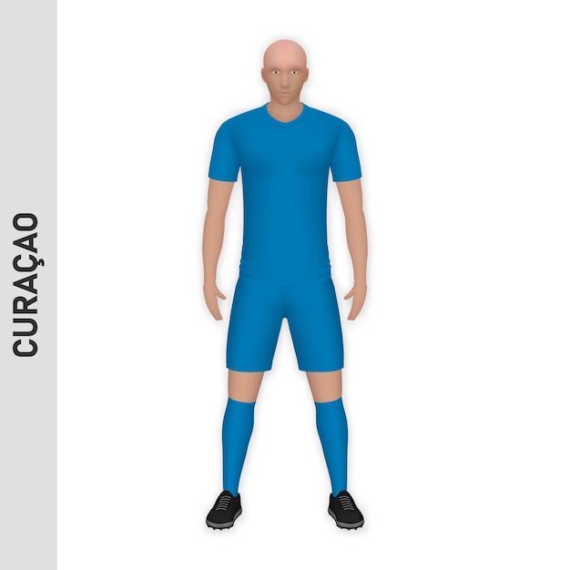 Realistyczna Makieta 3d Piłkarza Curacao Football Team Kit