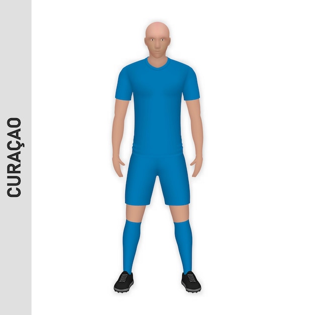 Realistyczna makieta 3D piłkarza Curacao Football Team Kit