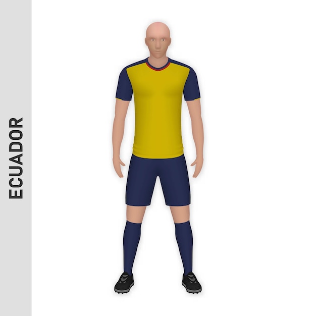 Realistyczna makieta 3D piłkarza Ekwador Football Team Kit