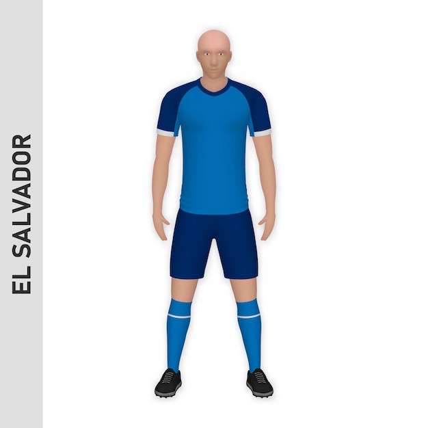 Realistyczna makieta 3D piłkarza El Salvador Football Team Kit