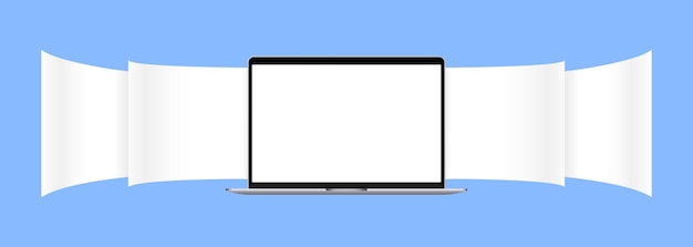 Plik wektorowy realistyczna makieta laptopa z interfejsem karuzeli może być używana do reklamy biznesowej lub marketingu ilustracja wektorowa