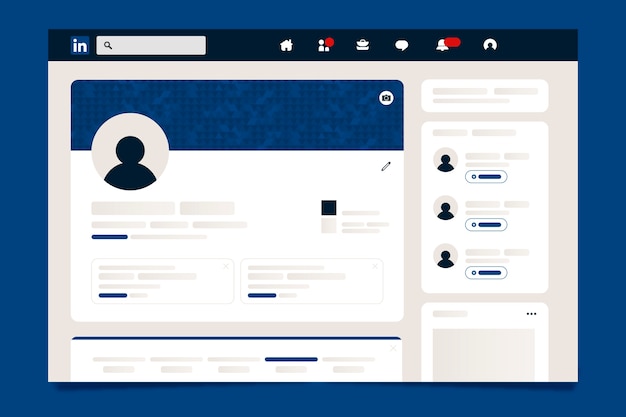 Realistyczna makieta social media linkedin