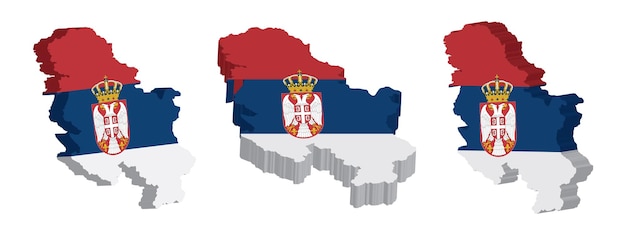 Realistyczna Mapa 3d Serbii Wektor Szablon Projektu